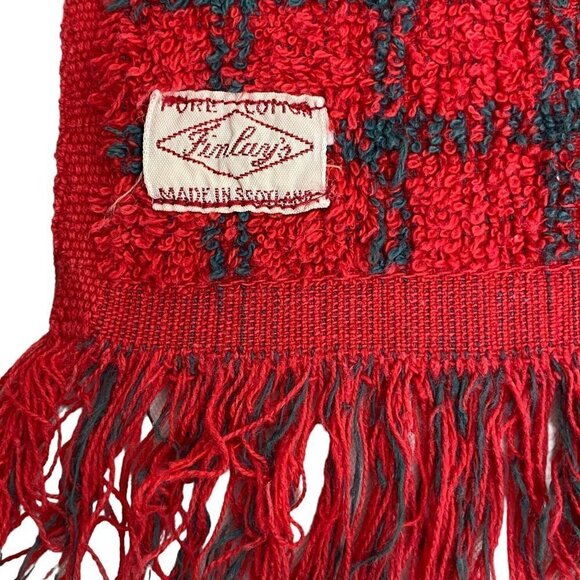 Vintage Plaid Towel Finley's Made in Scotland Holiday Red Green 21x38" Christmas - Picture 7 of 10